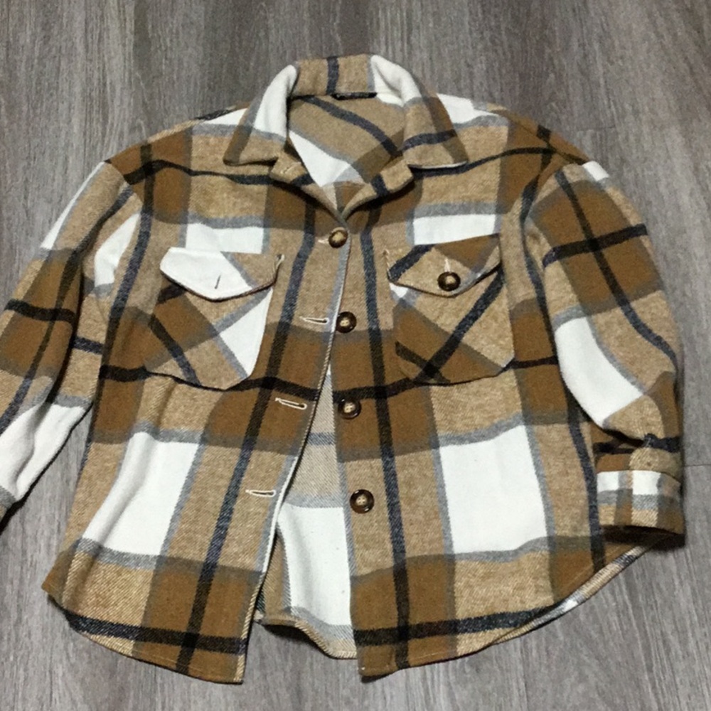 Plaid Button-Up Jacket